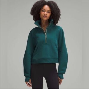 Lululemon Scuba Oversized Funnel Neck 1/4 Zip M/L Teal Green